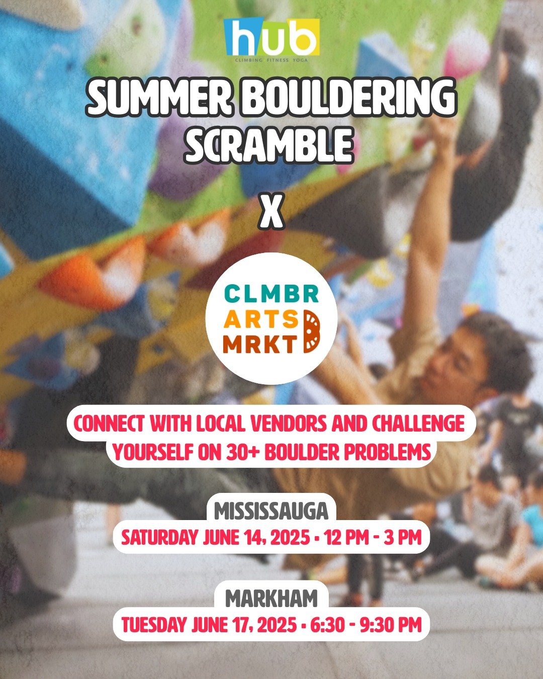 Summer Bouldering Scramble x CLMBR ARTS MRKT event poster