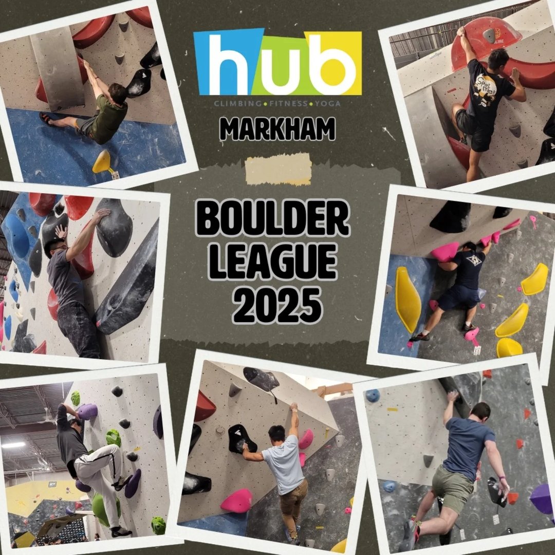 Hub Climbing Markham Boulder League 2025 photo collage